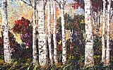 Maya Eventov Bountiful Birches painting